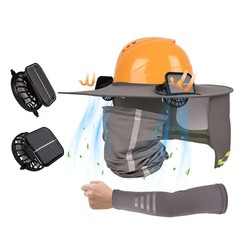 Hard Hat Sun Shade with Solar Fans for AFP/Lift/Pramex Standard Full Brim Hel…