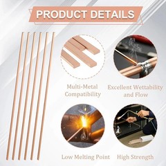 40 Sticks 15% Silver Brazing Rods – Flat Phos Copper Welding Rods for HVAC, Air