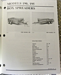 New Holland Features Product Training Manual 12/97 Box Spreaders 190 & 195