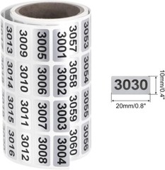 1-10000 Self Adhesive Consecutive Number Inventory Labels Stickers Waterproof
