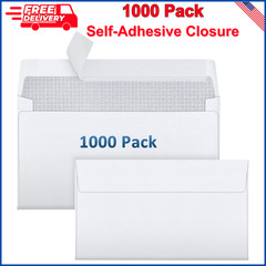 1000 Pack #6-3/4 Security Envelopes Self Seal – 3-5/8 x 6-1/2 In White Business