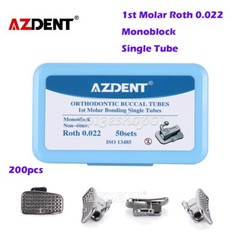 50Sets AZDENT Dental Orthodontic Sgl Buccal Tube Roth.022 1st Molar Non-Conv