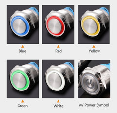 16mm 12V LED ON OFF Push Button Power Switch Latching/Momentary with Wire Socket