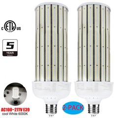(2-Pack) 300 Watt LED Corn Light E39 Mogul Base High Bay Warehouse Factory Bulb