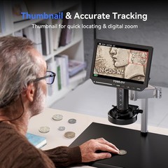 TOMLOV 4K Autofocus Microscope 10.1″ HDMI Digital Microscope 2000X Spin Flex Arm