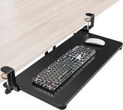 Ergonomic Keyboard Tray under Desk, Pull Out with Adjustable C-Clamp, 25.6 (31.5