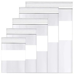 WHITE BLOCK HEAVY DUTY 2 Mil Clear Zip Seal Bags Reclosable` Top Lock Plastic