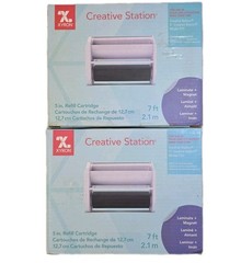 LOT OF 2 XYRON Creative Station 5” x 7′ Refill Cartridge Laminate + Magnet NEW