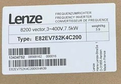 E82EV752K4C200 NEW LENZE E82EV752_4C200 Inverter 8200 Vector 7.5kW