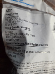 Eaton Crouse-Hinds 309-1252 FEMALE PLUG/RECEPT 220-50A 2-POLE, 3-WIRE GROUNDING