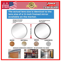 11.65″ Acrylic Convex Mirror 2 Pack Garage Parking Security Wide Angle