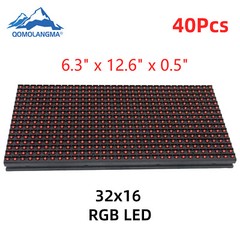 40pcs/pack 6.3″ × 12.6″ × 0.5″ RED LED Display P10 Dot Matrix Module Red Sign