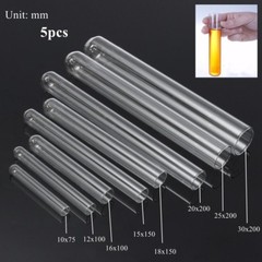 5pcs/lot Transparent Glass Blowing Tubes 75-200mm Long Thick Wall Test Tube