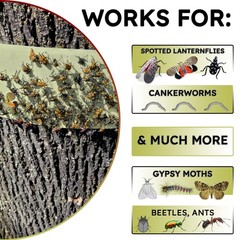 W4W, Spotted Lantern Fly Tree Trap 4 Pack (Each Roll is 30 Feet Long), Yellow