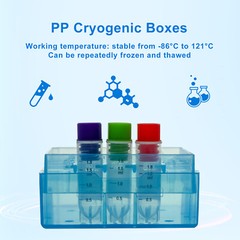 Biologix PP Cryogenic Boxes (2in. 25-Well), Lab Freezer Box, Cryo Boxes, 30 Pcs