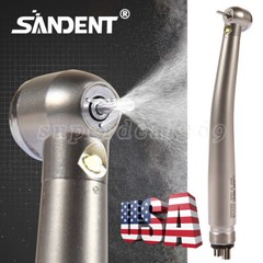SANDENT Dental High Speed Handpiece (LED E-generator) Push Air Turbine 2/4 Holes
