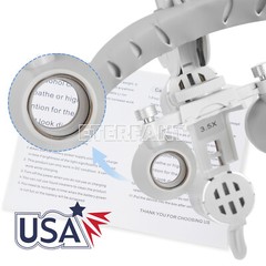 ETERFANT 3.5X Dental Headband Binocular Loupes+5W Dual LED Head Light 2Leds US