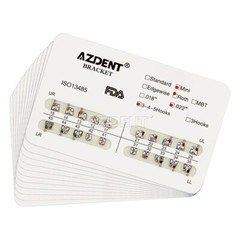 10X AZDENT Dental Orthodontic Metal Brackets Braces Mini Roth 022 Hooks 3-4-5