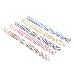 100 Pack 9.5mm Metal Spiral Binding Coil 31 Pitch 3/8 Inch Multicolor