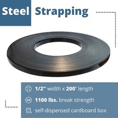 IDL Packaging 1/2″ x .020″ x 200′ Steel Strapping Coil (1100 Lbs Break Streng…