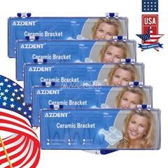 10X AZDENT Dental Orthodontic Clear Ceramic Brackets Braces Roth.022 Hooks 345