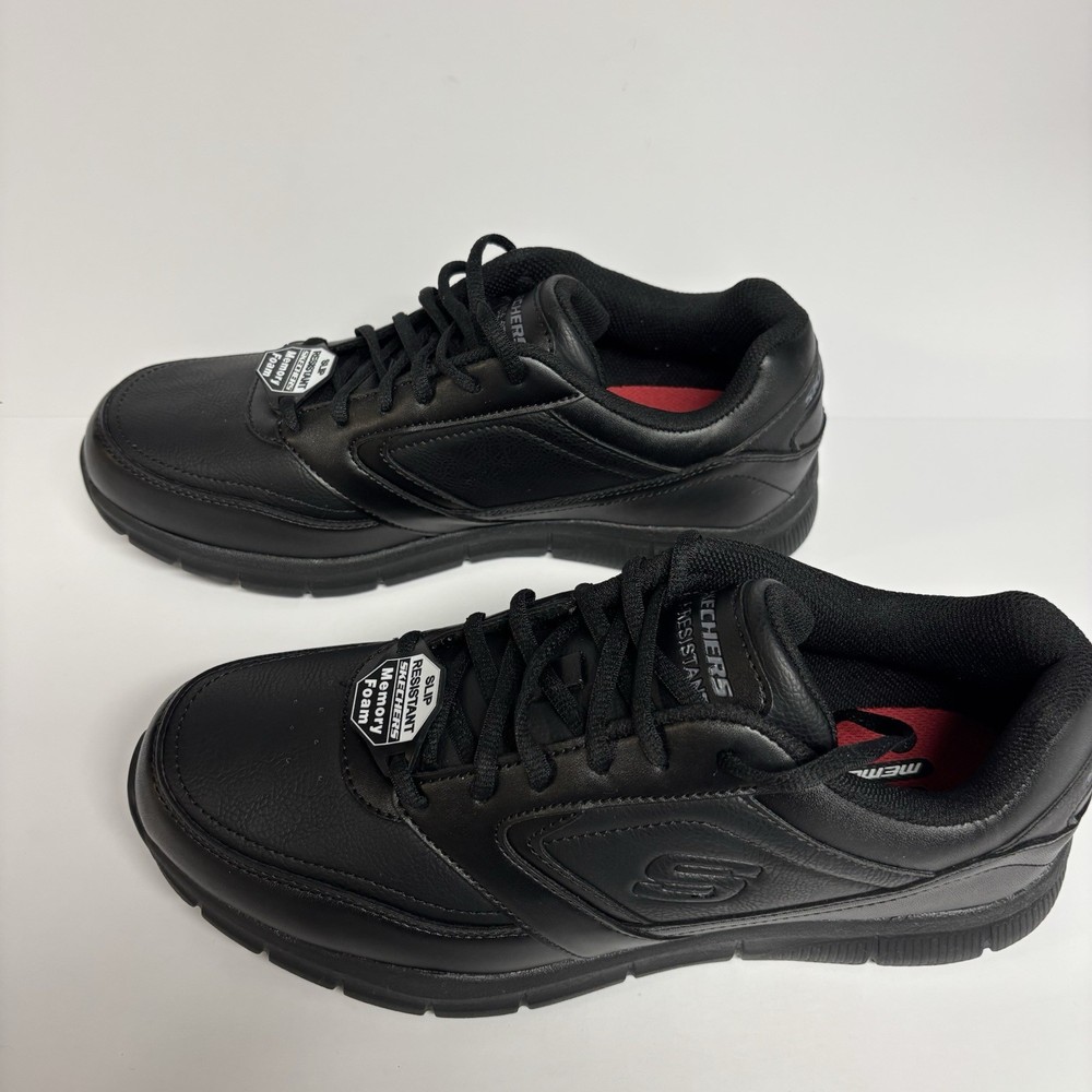 Skechers Work Relaxed Fit Nampa Slip Resistant Memory Foam Shoes Men’s 11 Black