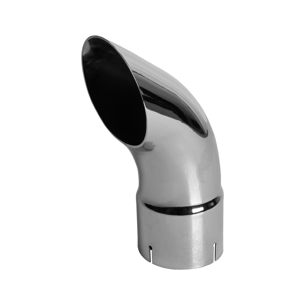 4″ x 12″ Curved End Pipe Exhaust Stack Chrome Replacement for UNIVERSAL