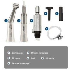 AZDENT Dental Handpiece Slow Low Speed Contra Angle Straight Air Motor 2/4Hole