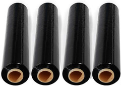 80 GAUGE – 4 Rolls Black Shrink Wrap Stretch Film 18″ X 1000′ Total 4000 FT