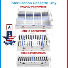Dental Sterilization Cassette Rack Autoclavable Stainless Steel 135°C 5/10/20