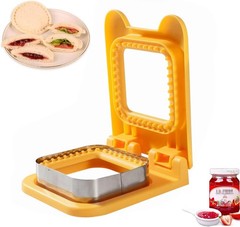 CHICHAUS Sandwich Cutter and Sealer, Square 5.8 x 4.7 x 1.6 inches, Yellow