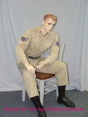 5 ft H Male Seated Mannequin, Skin tone with Face Makeup, M/L size, SFM54FT