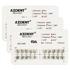 20 Kits AZDENT Dental Orthodontic Metal Brackets Braces Mini Roth 022 Hooks 345