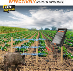 24H Uninterrupted Protection Solar Fence Charger 10 Miles Electric Fence Charger