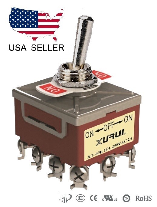 4PDT 4P2T 3 POSITION ON-OFF-ON TOGGLE SWITCH 20A 125V, SCREW TERMINALS (43B)