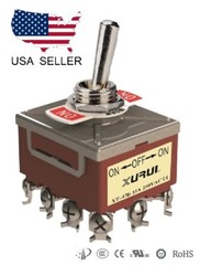 4PDT 4P2T 3 POSITION ON-OFF-ON TOGGLE SWITCH 20A 125V, SCREW TERMINALS (43B)