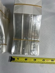 High Clarity Flat Bottom Gusset Bags w/Paper Insert 3″ x 2″ x 8” Set Of 100