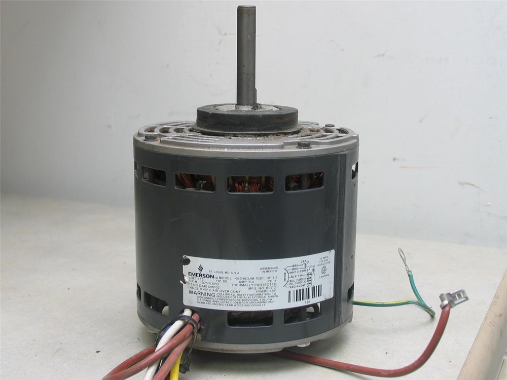 EMERSON K55HXDJM-7081 Furnace Blower Motor 1/3HP 1075RPM 4SPD 115V D340126P02