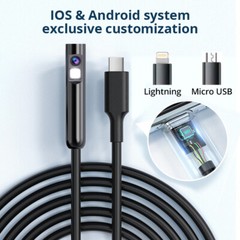 1/2/5/10M 8LED Borescope Endoscope Snake Inspection Scope Camera for iPhone iPad