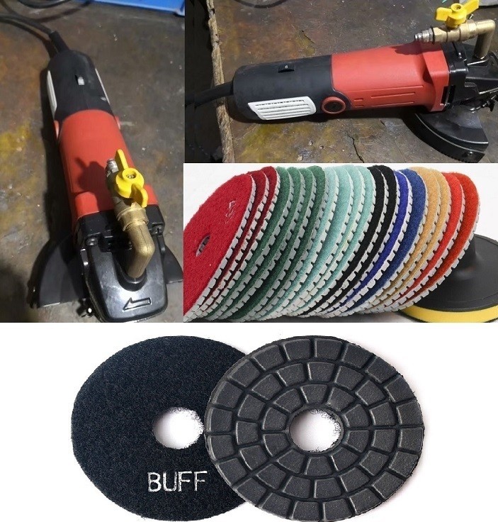 Countertop Polishing Kit Granite Marble Quartz Wet Polisher Diamond Pads