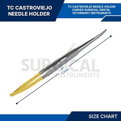 T/C Castroviejo Needle Holder Surgical Dental Curved 7″ Stainless German Grade