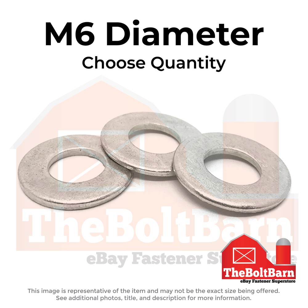M6 Stainless Steel A2 Flat Washers (Choose Qty)