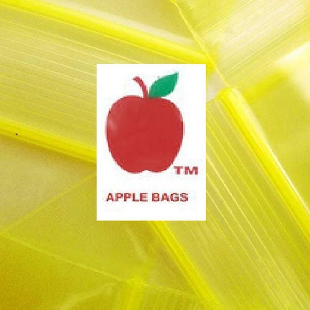 YELLOW 1,000 APPLE BRAND BAGGIES 12534 2mil ZIP LOCK 1000 plastic 1.25″x3/4″ bag