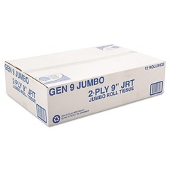 General Supply 9JUMBO Jumbo Roll Bath Tissue, 2-Ply, 9″, White Jumbo,