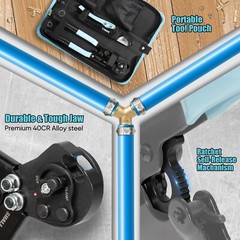 SHALL 2-IN-1 Pex Crimping Clamp Cinch & Remove Tool with Pipe Hose Cutter