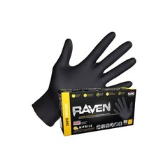 SAS 66518 Raven Exam Grade Nitrile Disposable Gloves, 7 mil, Large, 100 Pack