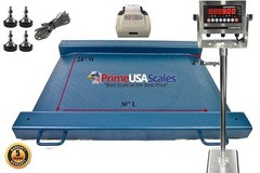 24″ x 30″ Floor Scale Drum Scale + Indicator 1,000 lb Legal for Trade Printer