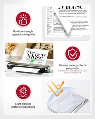 Inkless 8.5×11 Thermal Paper, 100 Sheets, Ideal for Portable Letter Printers
