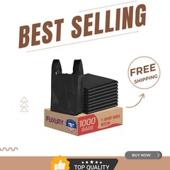 High-Efficiency 1000 Count Black Plastic Bags 11.5″ x 6.5″ x 21″ for Retail Use