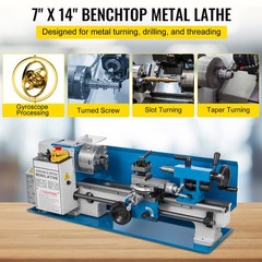 550W 7″X14″ Precision Mini Metal Lathe w/Lamp GREAT FACTORY PRICE NEWEST